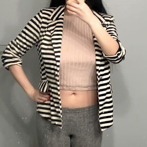 Striped blazer 3/4 sleeves